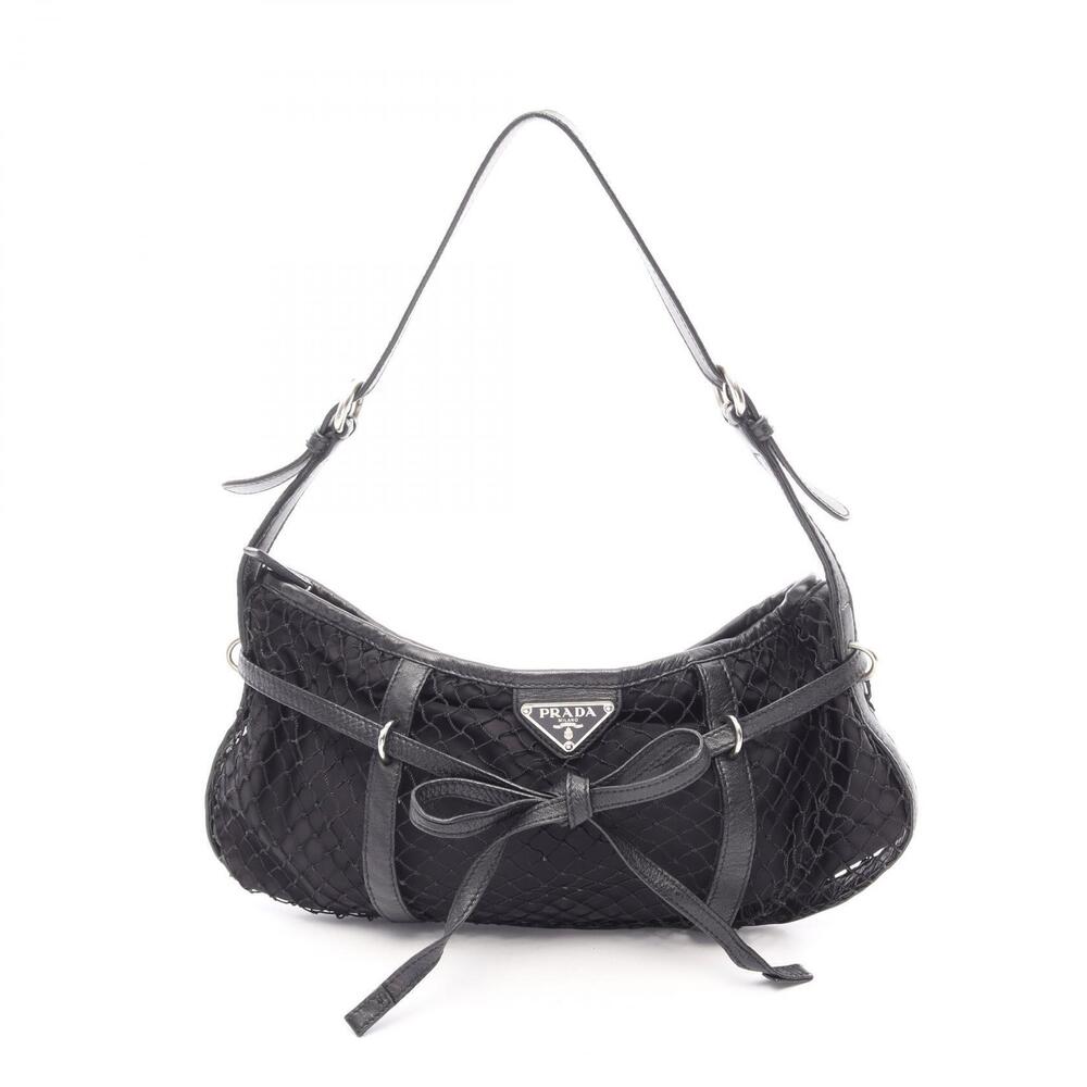 Prada Vitello Leather Shoulder Bag Black
